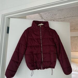 Ambiance Deep Burgundy Puffer Jacket